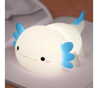 FAMIDUO Axolotl Veilleuses enfants, Veilleuse bébé en Silicone à Intensité Variable, Veilleuse Animal rechargeable avec fonction interrupteur tactile, Décoration de Chambre de Bébé