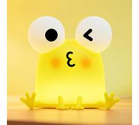 FAMIDUO Veilleuse Grenouille Jaune, Lampe de Chevet Silicone Alimentaire