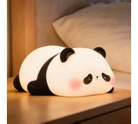 FAMIDUO Veilleuse panda mignonne, lampe pour enfants de silicone souple,veilleuse pour chambre d'enfant,gradable/minuterie,cadeaux mignons pour bébés garçons/filles, décoration de chambre