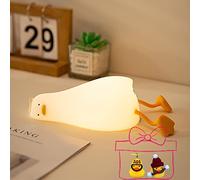 FAMIDUO Veilleuses pour Enfants/Bébé, Cute Canard Lampe de Chevet en Silicon, Luminosité Réglables, Lumière USB Rechargeable, Chambre Décorations, Cadeaux d'anniversaire et de Noël pour Garçon/filles