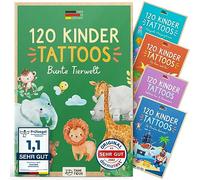 Famifidus 120 Tatouages pour enfants respectueux de la peau I Dermatologiquement TRÈS BIEN I Tatouages pour enfants MADE IN GERMANY I Nos tatouages (Animaux)