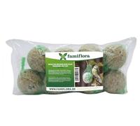 Famiflora Lot de 8 boules de graisse avec filet - 8 x 90 g - Accrochez simplement le soigné pour un buffet volant qui attire les oiseaux - Nourrit les oiseaux pendant les mois froids afin qu'ils