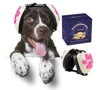 Famikako Cache-oreilles pour chien amélioré pour protection contre le bruit - Casque antibruit NRR 22 dB avec motif pattes de chien, cache-oreilles apaisants pour le tonnerre, les feux d'artifice et