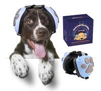 Famikako Cache-oreilles pour chien amélioré pour protection contre le bruit - Casque antibruit NRR 22 dB avec motif pattes de chien, cache-oreilles apaisants pour le tonnerre, les feux d'artifice et