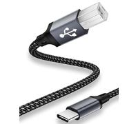 familaha Câble Imprimante, Câble USB C vers USB B 2M, Type C Mâle vers USB B Mâle Nylon Compatible avec MacBook Pro/Air, iMac, iPad, Dell, HP, Epson, Canon, Brother, Lexmark, DAC