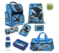 Familando Cartable 1ère classe pour garçons et filles · Dragons cartable Dragon · Ergonomique & léger · Ensemble, bleu