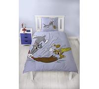 Familando Parure de lit Tom und Jerry - 135 x 200 cm - 80 x 80 cm - 100 % coton avec fermeture éclair - Pour garçons et filles
