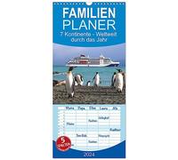 Familienplaner 2024-7 Kontinente - Weltweit durch das Jahr mit 5 Spalten (Wandkalender, 21 cm x 45 cm) CALVENDO