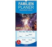 Familienplaner 2024 Ballon de basket extrême mit 5 Spalten (Wandkalender, 21 cm x 45 cm) CALVENDO