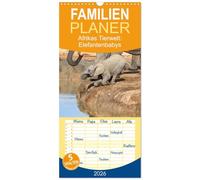 Familienplaner 2026 - Afrikas Tierwelt: Elefantenbabys mit 5 Spalten (Wandkalender, 21 x 45 cm) CALVENDO: Besondere Momente der kleinen grauen "Riesen"