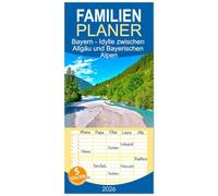 Familienplaner 2026 - Bayern - Idylle zwischen Allgäu und Bayerischen Alpen mit 5 Spalten (Wandkalender, 21 x 45 cm) CALVENDO: Impressionen aus Bayerns Alpenvorland