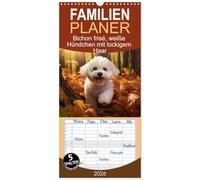 Familienplaner 2026 - Bichon frisé, weiße Hündchen mit lockigem Haar mit 5 Spalten (Wandkalender, 21 x 45 cm) CALVENDO: Entzückende KI-Bilder dieser niedlichen Hunderasse