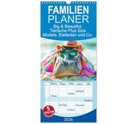 Familienplaner 2026 - Big & Beautiful. Tierische Plus Size Models. Elefanten und Co. mit 5 Spalten (Wandkalender, 21 x 45 cm) CALVENDO: Tierische Mode ... Kurven und noch großartigeren Stil!