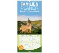 Familienplaner 2026 - Burgen in Deutschland mit 5 Spalten (Wandkalender, 21 x 45 cm) CALVENDO: Der Berliner Reisefotograf Johann Scheibner stellt einige romantische, mittelalterliche Burgen vor.