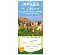 Familienplaner 2026 - Das Esel-Paradies - Hunde und andere Feunde mit 5 Spalten (Wandkalender, 21 x 45 cm) CALVENDO: Die lustigen Abenteuer eines kleinen Esels mit seinen Freunden