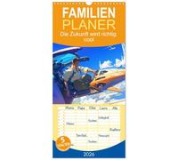 Familienplaner 2026 - Die Zukunft wird richtig cool mit 5 Spalten (Wandkalender, 21 x 45 cm) CALVENDO: Anime Abenteuer in eine wilde Science Fiction Zukunft hinein