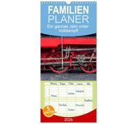 Familienplaner 2026 - Ein ganzes Jahr unter Volldampf! mit 5 Spalten (Wandkalender, 21 x 45 cm) CALVENDO: Dampflokomotiven von der Insel Rügen und dem Harz