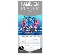 Familienplaner 2026 - FARBSPIELE - Akt im Feuerwerk der Farben mit 5 Spalten (Wandkalender, 21 x 45 cm) CALVENDO: Bodypaintings, kunstvoller Aktfotografie