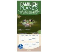 Familienplaner 2026 - Frosch Karl, Hans und Max im Einklang der Natur mit 5 Spalten (Wandkalender, 21 x 45 cm) CALVENDO: Ich kann stundenlang am Teich sitzen und nur genießen.