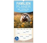 Familienplaner 2026 - Igel - Wildtier des Jahres 2024 mit 5 Spalten (Wandkalender, 21 x 45 cm) CALVENDO: Mit Stachelpelz auf der Jagd nach Schnecken und Larven im heimischen Garten