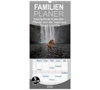 Familienplaner 2026 - Islandpferde Kalender - Pferde von der Insel aus Feuer und Eis mit 5 Spalten (Wandkalender, 21 x 45 cm) CALVENDO: Islandpferde in ihrer natürlichen Umgebung