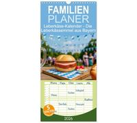 Familienplaner 2026 - Leberkäse-Kalender - Die Leberkässemmel aus Bayern mit 5 Spalten (Wandkalender, 21 x 45 cm) CALVENDO: Ein Jahr Leberkas pur: ... Lebensfreude zum Anbeißen und Schmunzeln