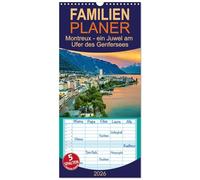 Familienplaner 2026 - Montreux - ein Juwel am Ufer des Genfersees mit 5 Spalten (Wandkalender, 21 x 45 cm) CALVENDO: Ein Ort, wo Eleganz auf Naturschönheit trifft