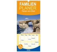 Familienplaner 2026 - Reisen ans Meer mit 5 Spalten (Wandkalender, 21 x 45 cm) CALVENDO: Land und Meer treffen aufeinander.