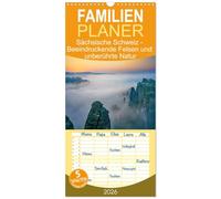 Familienplaner 2026 - Sächsische Schweiz - Beeindruckende Felsen und unberührte Natur mit 5 Spalten (Wandkalender, 21 x 45 cm) CALVENDO: Der ... - faszinierende Landschaften.