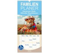 Familienplaner 2026 - Savannen-Style. Stilvoller Raubkatzen-Chic mit 5 Spalten (Wandkalender, 21 x 45 cm) CALVENDO: Modische Abenteuer in der Wildnis Afrikas