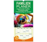 Familienplaner 2026 - Supermodel Faultier. Professionelles Fotoshooting im Urwald mit 5 Spalten (Wandkalender, 21 x 45 cm) CALVENDO: Die ultimative Verbindung von Gemütlichkeit und Glamour!