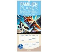 Familienplaner 2026 - Tierische Rennfahrer - Mit Tieren im Oldtimer durch das Jahr mit 5 Spalten (Wandkalender, 21 x 45 cm) CALVENDO: Tiere im Rennen: Ein Jahr voller Tempo