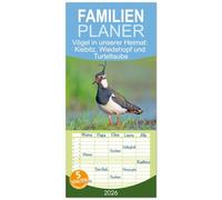 Familienplaner 2026 - Vögel in unserer Heimat: Kiebitz, Wiedehopf und Turteltaube mit 5 Spalten (Wandkalender, 21 x 45 cm) CALVENDO: Nahaufnahmen lassen das Herz jedes Vogelfreundes höher schlagen
