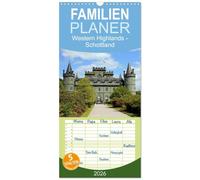 Familienplaner 2026 - Western Highlands - Schottland mit 5 Spalten (Wandkalender, 21 x 45 cm) CALVENDO: Die schottischen Highlands, Natur und Geschichte, das Land der Burgen und Seen.