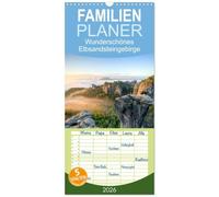 Familienplaner 2026 - Wunderschönes Elbsandsteingebirge mit 5 Spalten (Wandkalender, 21 x 45 cm) CALVENDO: Erleben Sie die Schönheit des Elbsandsteingebirges.