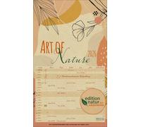 Familienplaner Art of Nature aus Graspapier 2026: Nachhaltiger Familienkalender mit 6 breiten Spalten. Mit Ferienterminen, extra Spalte. 27 x 46 cm