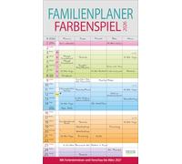 Familienplaner Farbenspiel 2026: Familienkalender, 5 breite Spalten, guter Überblick durch farbliche Wochen. Mit Ferienterminen, Vorschau bis März 2027 und nützlichen Zusatzinformationen.