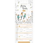 Familienplaner Pretty Birds 2026: Familientimer - 4 große Spalten mit viel Platz. Hochwertiger Familienkalender für Vogelliebhaber und Vorschau bis März 2027. 19 x 46 cm.
