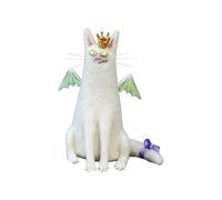 Familiers en feutre de laine, compagnons feutrés mignons et étranges aux yeux larges, compagnons originaux faits à la main, figurines de chat et d’opossum pour les amoureux des chats, bureau, étagère