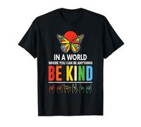 Famille Autisme Sensibilisation Be Kind Langue des Signes Papillon Maman T-Shirt