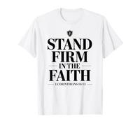 Famille chrétienne Religieuse Mari Femme Tient Ferme dans la Foi T-Shirt