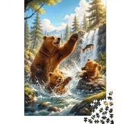 Famille d’Ours 1000 Pièces Mini Puzzle pour Adultes | 52x38cm Carton, Décoration de la maison, Coupe précise, Cadeau de rassemblement, Formation de l’attention