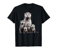 Famille d'animaux sauvages, art photo, nature, loutre T-Shirt