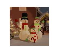 vidaXL Famille de bonhommes de neige gonflable avec LED 360 cm