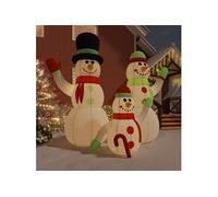vidaXL Famille de bonhommes de neige gonflable avec LED 500 cm, bonhomme de neige gonflable, décoration de Noël, décoration 345387