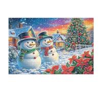 Famille de bonhommes de Neige Noël 1000 Pièces Puzzle Collectionneur en Carton Rigide sans Déformation Très Difficile Motif Complexe Décoration Murale Qualité Premium 1000 PCS