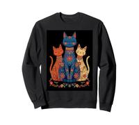 Famille de Chat bohème Folklorique Trio Floral Paix Sweatshirt