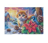 Famille de Chats dans la Prairie parfumée 300 Pièces Puzzle Personne Âgée en Carton Rigide Facile Débutant Anti-Stress Stimulation Cognitive Loisir Créatif Petit Prix Premium 300 PCS
