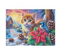 Famille de Chats dans la Prairie parfumée 500 Pièces Puzzle pour Ado en Carton Anti-Déchirure Haute Densité Facile Débutant Jeu De Société Idée Cadeau Anniversaire Petit Prix 500 PCS