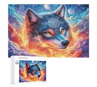 Famille de Coyote dans Snowy Berry Forest Puzzle 1000 Pièces pour Adolescents 14+ Activité du W nd Raisonnement Logique Cadeau pour 1000 PCS